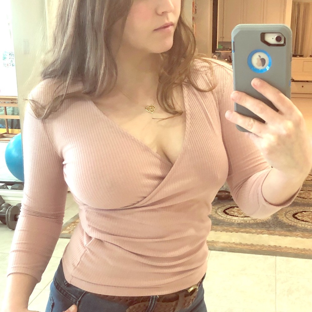 Wrapped blush pink top